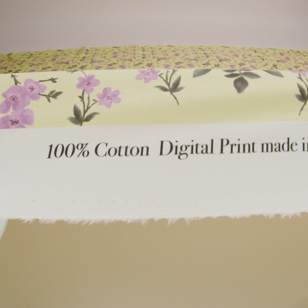 Cotton Poplin Print - Pale Yellow and Pink Floral - Mood Exclusive Sakura Sweets - Image 5 of 5