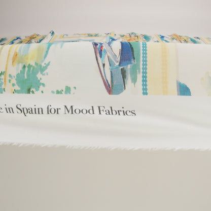 Cotton Voile - Blue and Yellow Waterscapes - Palace Regattas Print - Mood Exclusive St. Tropez Collection