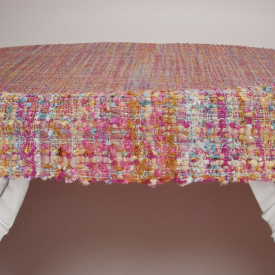 Viscose and Acrylic Chenille Tweed - Almond Buff, Pink and Sea Pine - Newcastle Collection - Image 6 of 7
