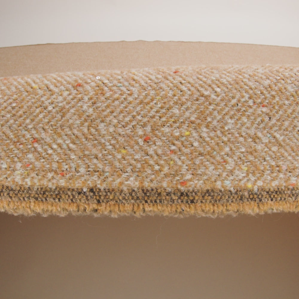 Wool Blend Chevron Twill Tweed with Clear Baby Sequins - Tan and White with Rainbow Flecks - Image 6 of 6