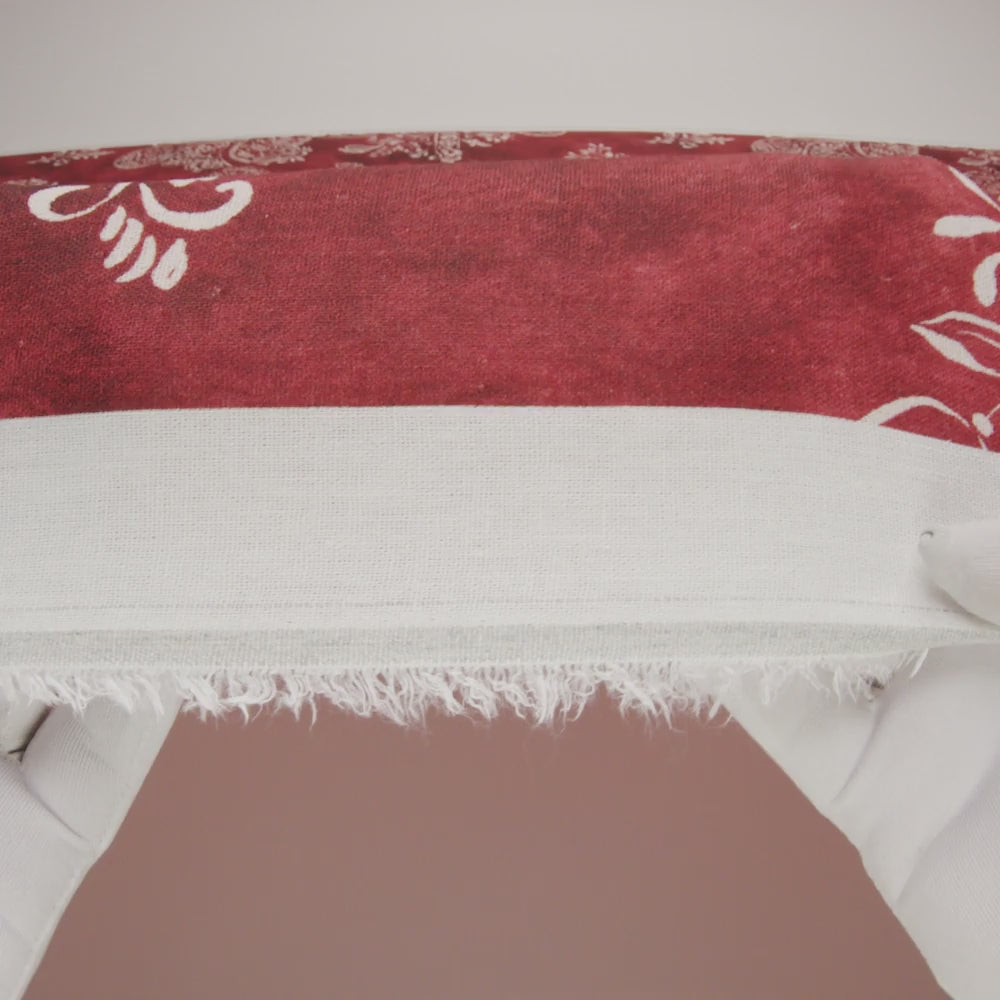 Linen and Rayon Woven - Dark Red and White Paisley and Frames - Mood Exclusive Arabesque Allure Print - Image 6 of 6