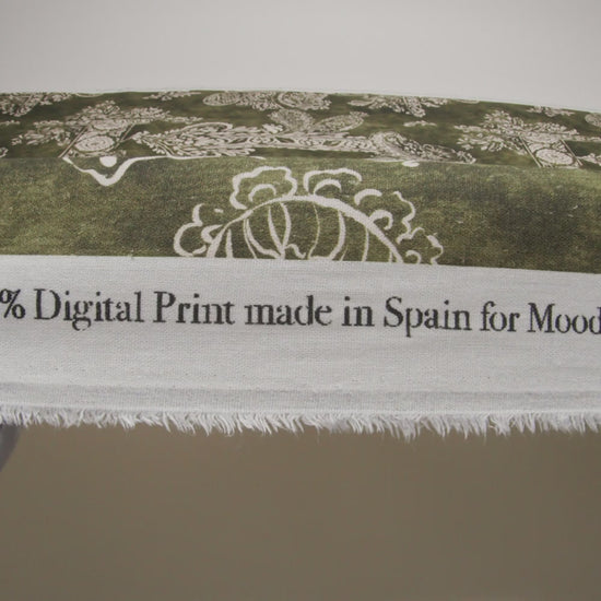 Linen and Rayon Woven - Forest Green and White Paisley and Frames - Mood Exclusive Arabesque Allure Print - Image 6 of 6