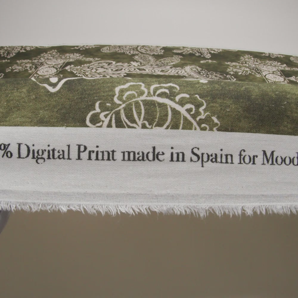 Linen and Rayon Woven - Forest Green and White Paisley and Frames - Mood Exclusive Arabesque Allure Print - Image 6 of 6