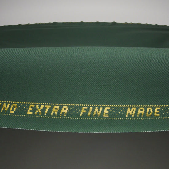 Virgin Merino Wool Twill Suiting Made in Italy - Dark Green - Image 6 of 6