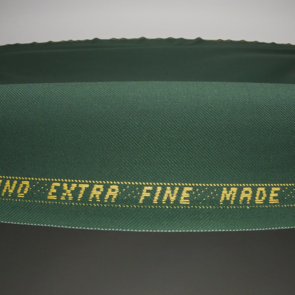 Virgin Merino Wool Twill Suiting Made in Italy - Dark Green - Image 6 of 6