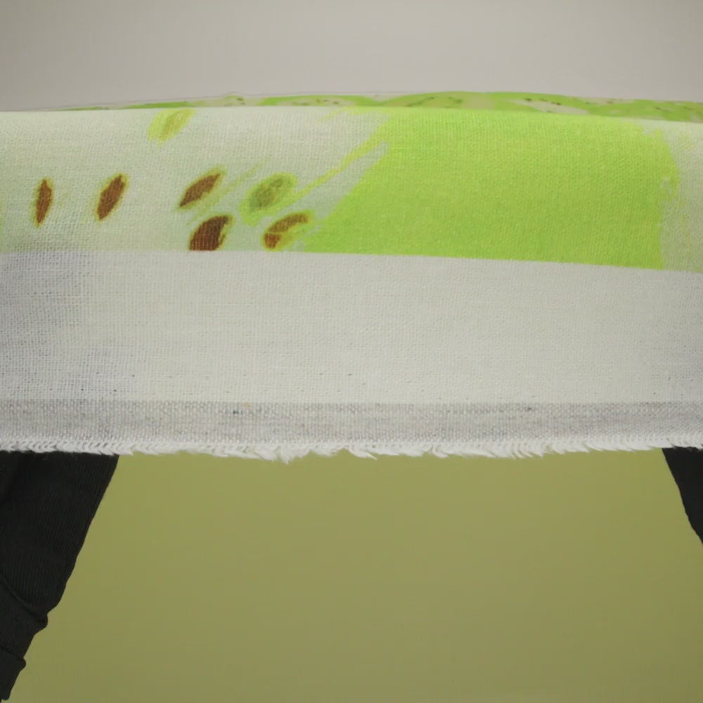 Linen and Rayon Woven - Lime Green and Brown Hazy Kiwi Fruits - Mood Exclusive Kiwi Crush Print - Image 6 of 6