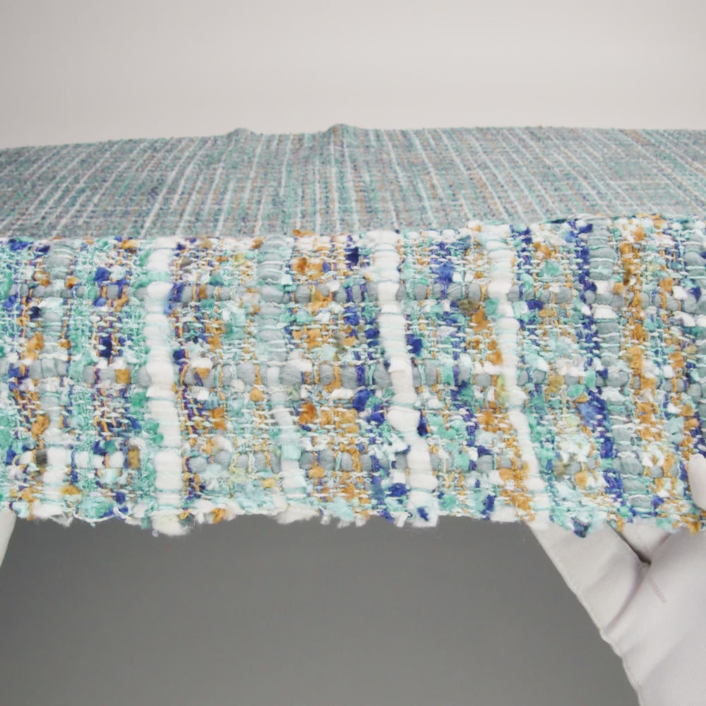 Viscose and Acrylic Chenille Tweed - Sky, Royal Blue, and Mustard - Newcastle Collection - Image 6 of 7