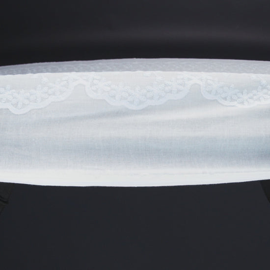 Embroidered Eyelet Cotton Voile - Pale Aqua Flowers on Branches - Naomi Collection - Image 6 of 6