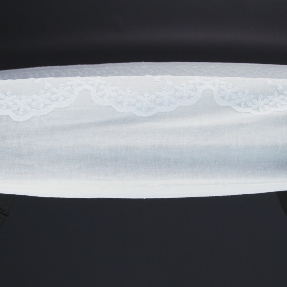 Embroidered Eyelet Cotton Voile - Pale Aqua Flowers on Branches - Naomi Collection - Image 6 of 6