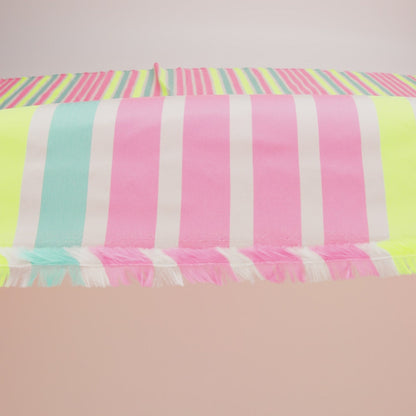 Striped Taffeta - Fluorescent Pink
