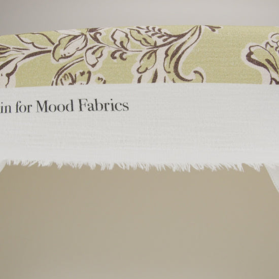 Slubbed Gauzy Cotton Woven - Pistachio Green, Cream and Dark Brown Floral - Mood Exclusive Cottage Crawl Print - Image 6 of 6