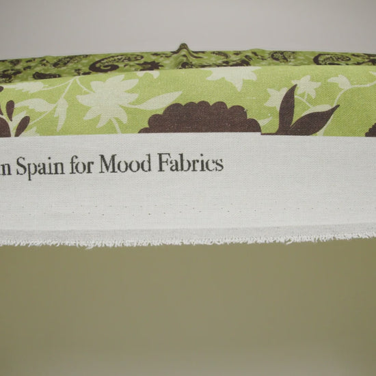 Linen and Rayon Woven - Kiwi Green and Dark Brown Paisley and Vines - Mood Exclusive Groovy Grove Print - Image 6 of 6