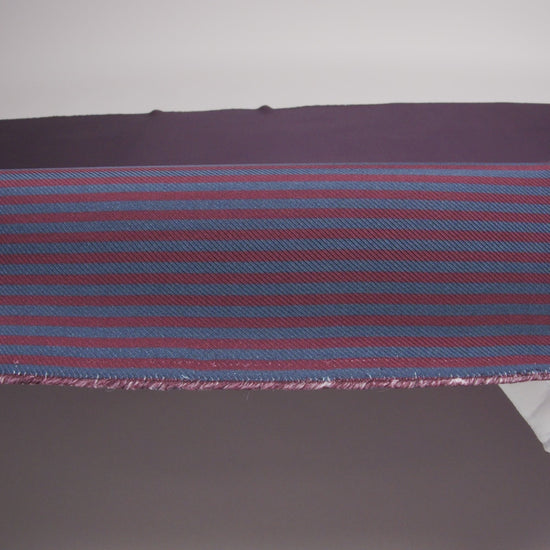 Famous Australian Designer Moonlit Ocean and Chocolate Truffle Candy Striped Viscose and Silk Twill - Image 5 of 5