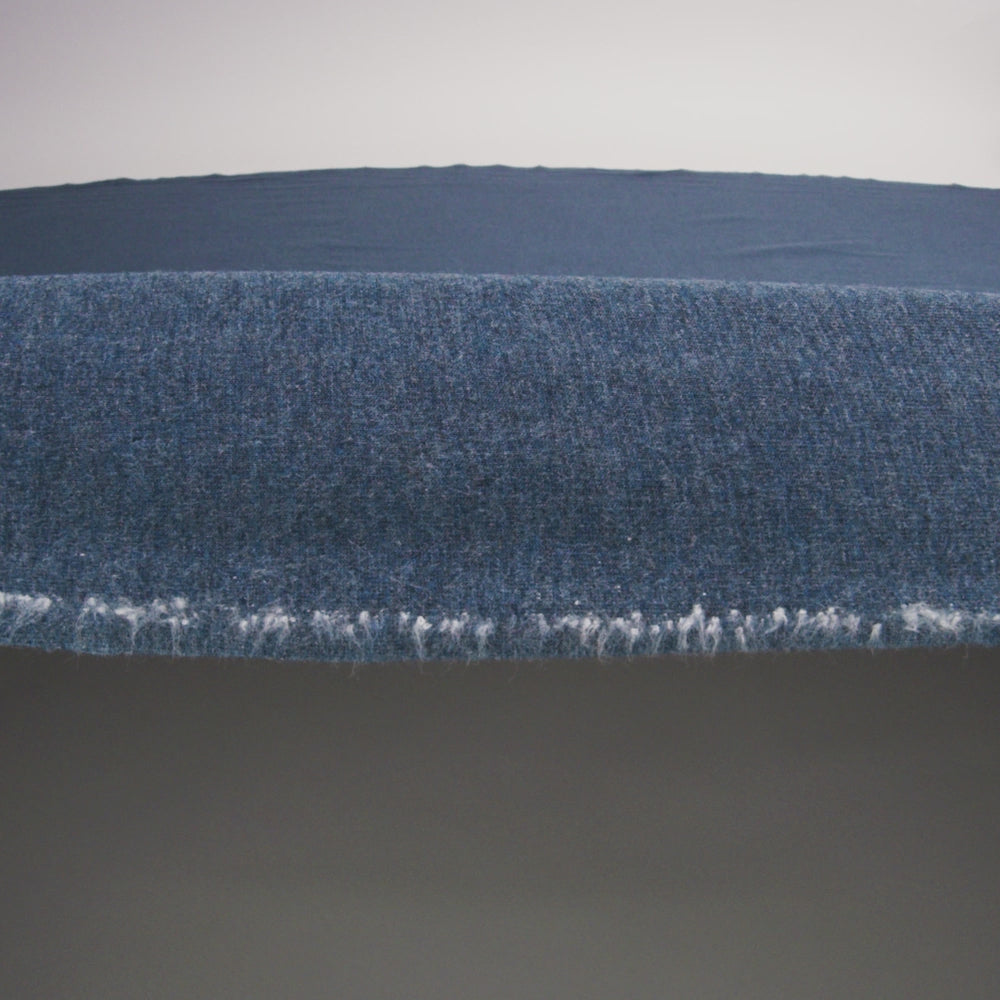 Bamboo and Cotton Stretch Knit Fleece - Heather Lake Blue - Jessamyn Collection - Image 5 of 5