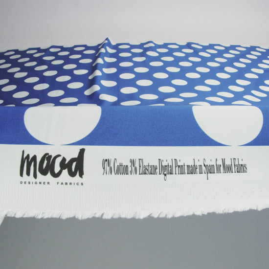 Stretch Cotton Sateen - Blue and White Polka Dots - Mood Exclusive Mahina Dots Print - Image 6 of 6