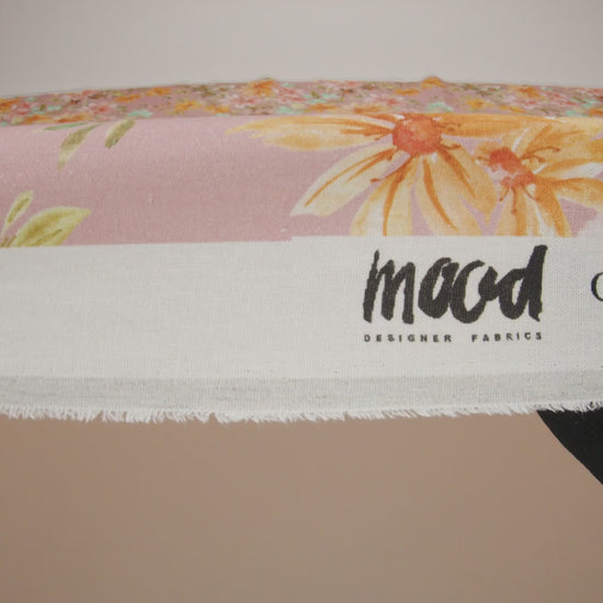 Linen and Rayon Woven - Dusty Pink, Orange and Olive Green Floral - Mood Exclusive First Blush Print - Image 6 of 6