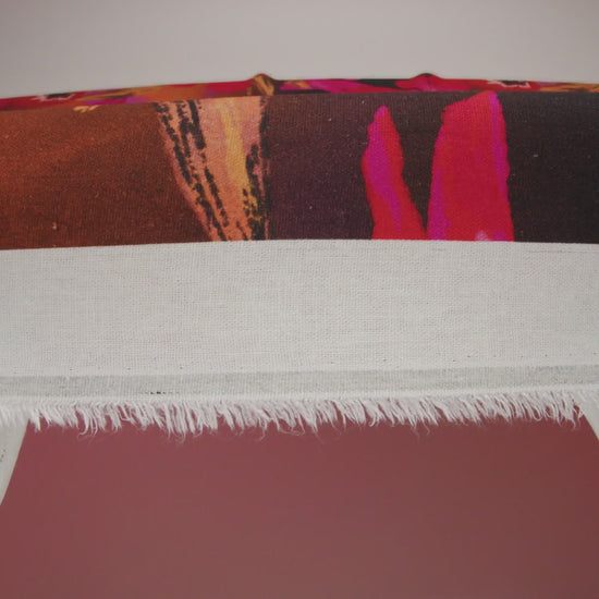 Linen and Rayon Woven - Magenta, Scarlet and Brown Big Painterly Flowers - Mood Exclusive Poppy Panorama Print - Image 6 of 6