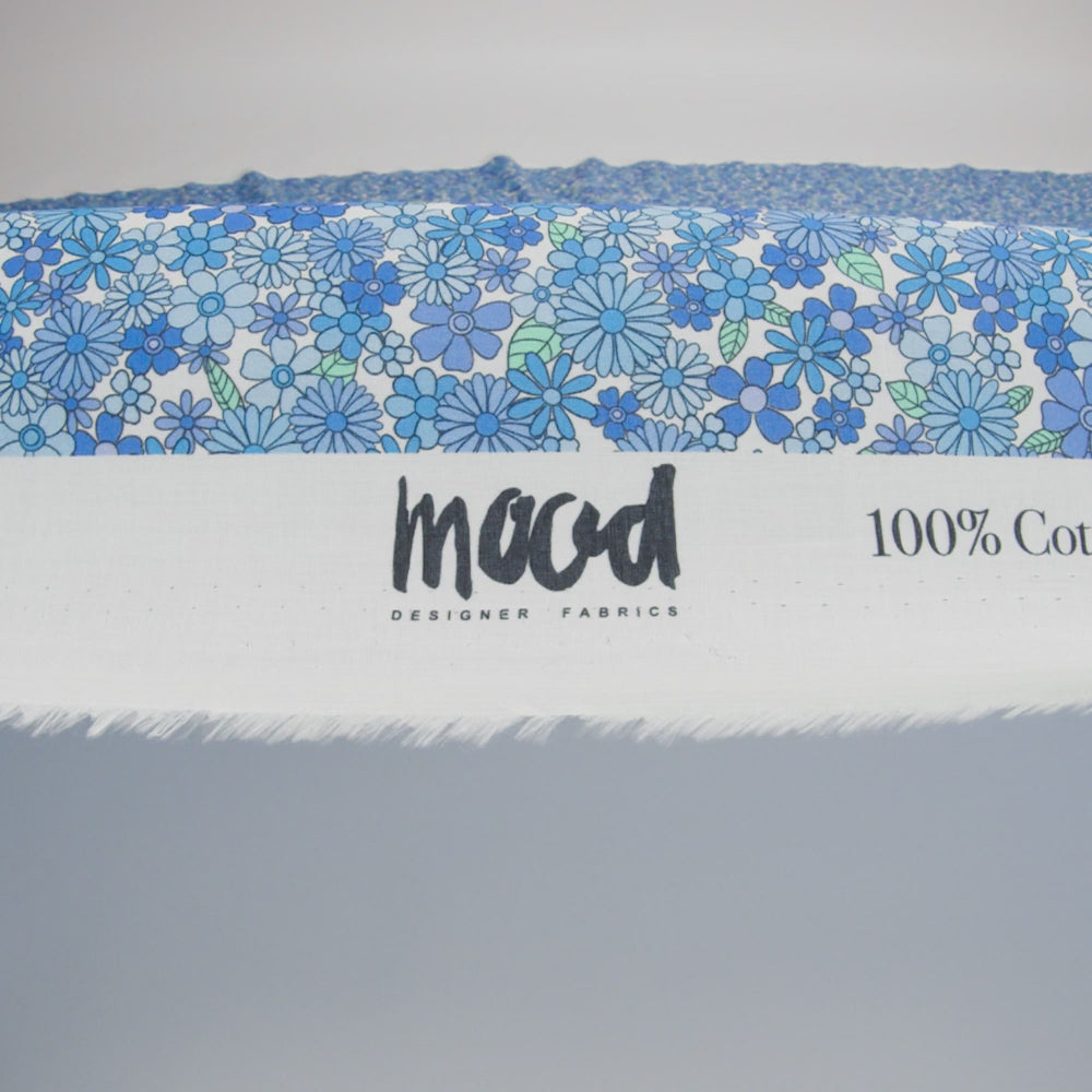 Cotton Voile - Blue Floral - Strawberry Fields Print - Mood Exclusive Secret Garden Collection - Image 6 of 7
