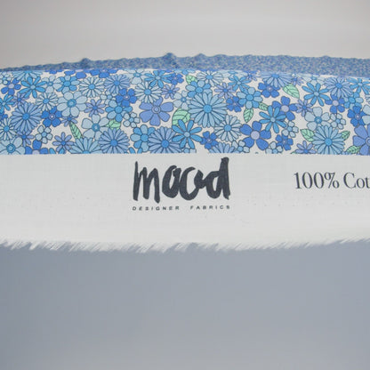 Cotton Voile - Blue Floral - Strawberry Fields Print - Mood Exclusive Secret Garden Collection