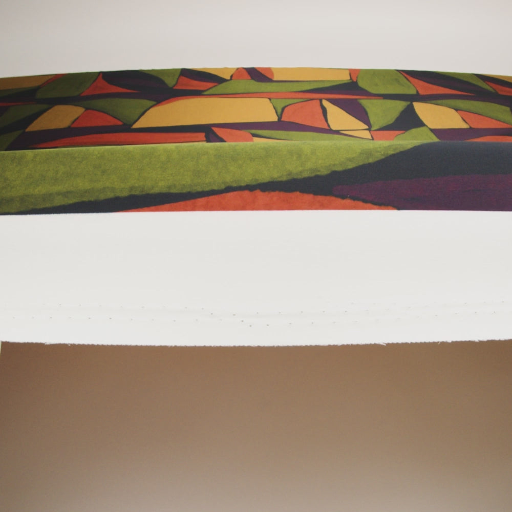 Polyester Satin - Olive Green, Aubergine and Mustard Abstract Shapes - Mood Exclusive Terra Mosaic Print - Image 6 of 6
