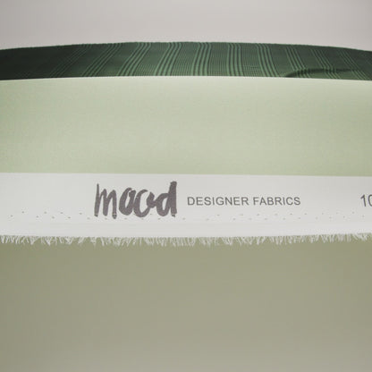 Silk Charmeuse Print 16MM, Made in Italy - Sage, Forest Green and Black Glen Check Ombre