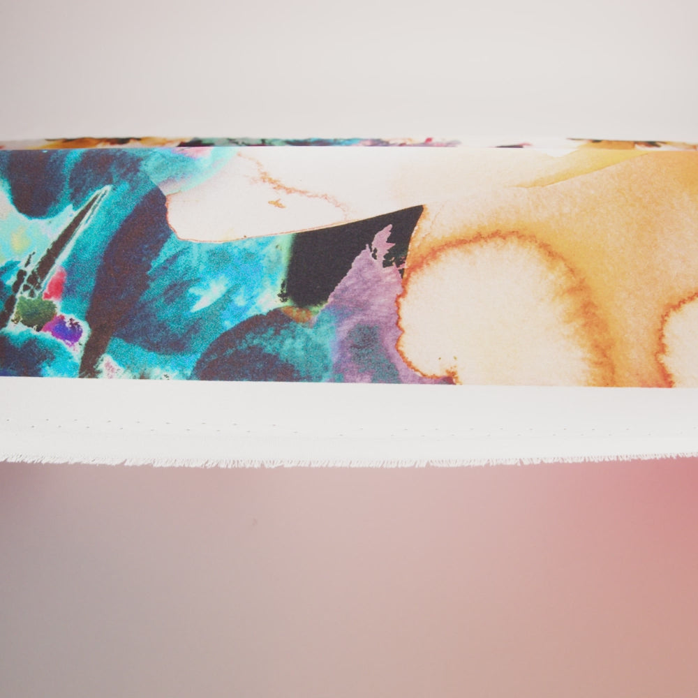 Mood Exclusive Italian Red, Mustard and Teal Abstract Floral Silk Charmeuse - Image 5 of 5