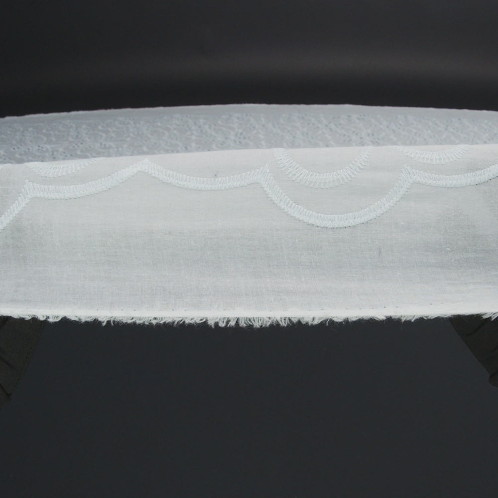 Embroidered Eyelet Cotton Voile - Pale Aqua Big Flowers - Naomi Collection - Image 6 of 6