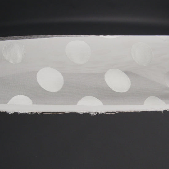 Famous Australian Designer Cream Burnout Satin Polka Dots Silk and Viscose Georgette - Image 6 of 6