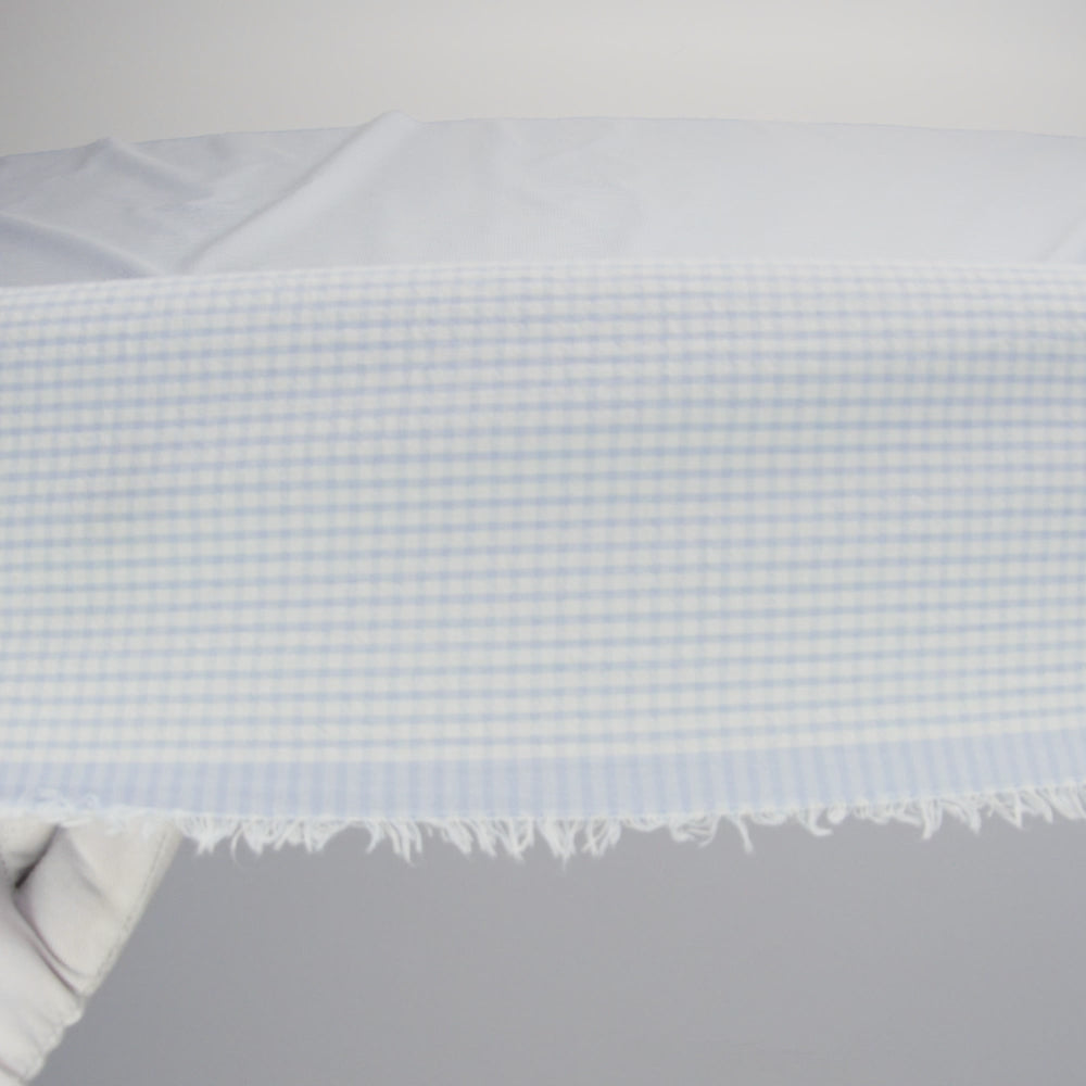 Organic Cotton Seersucker - Light Blue Gingham - Olinda Collection - Image 5 of 5