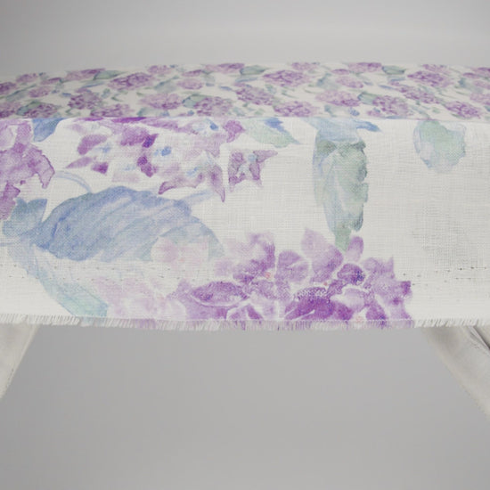 Purple, Green and White Hydrangeas Medium Weight Linen Woven - Image 6 of 6