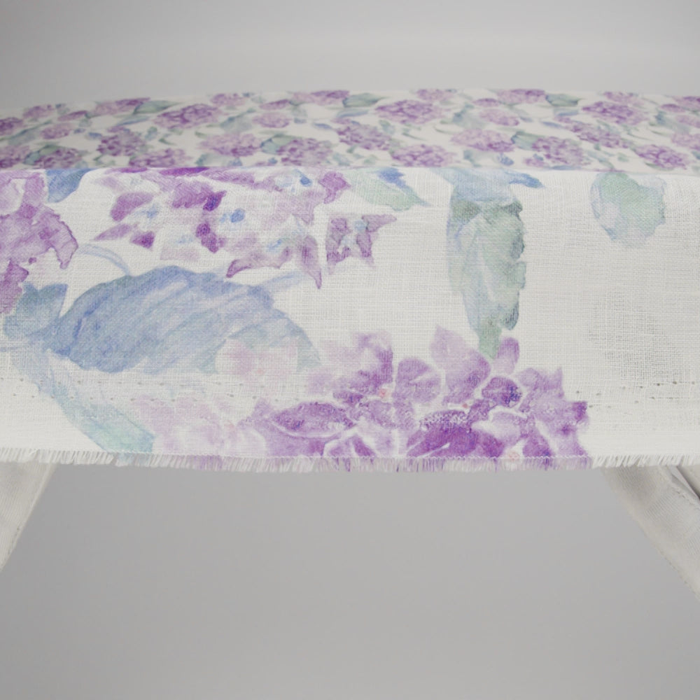 Purple, Green and White Hydrangeas Medium Weight Linen Woven - Image 6 of 6