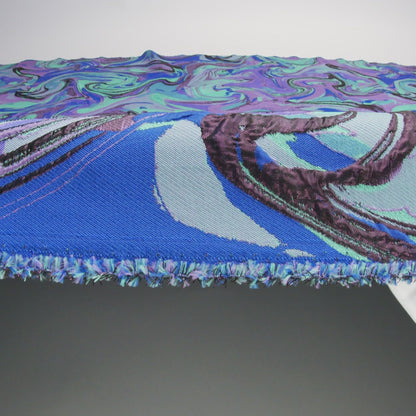 Lilac, Seafoam and Blue Marbled Metallic Luxury Brocade