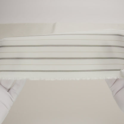 Bemberg Lining - Ivory and Black Stripes