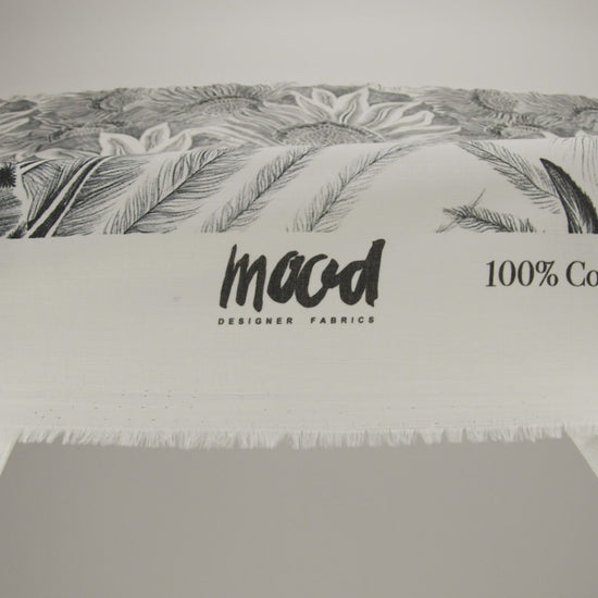 Cotton Voile - Black and White Sunflowers - Mood Exclusive Floral Hideaways Print - Image 5 of 5