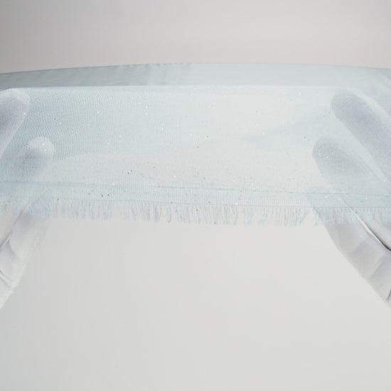 Polyester Mesh Organza with Silver Glitter - Sky Blue - Starlight Collection - Image 6 of 7