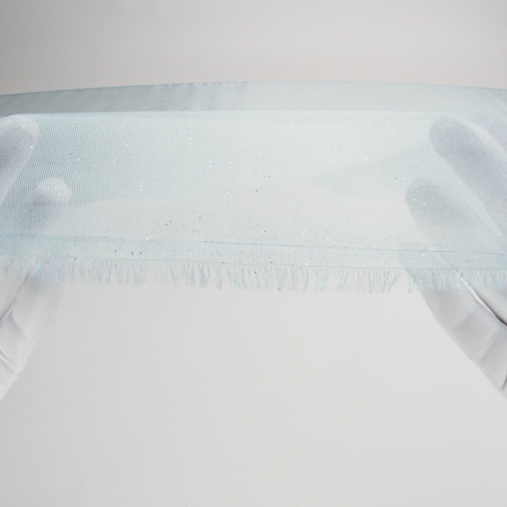 Polyester Mesh Organza with Silver Glitter - Sky Blue - Starlight Collection - Image 6 of 7