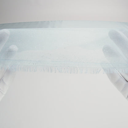 Polyester Mesh Organza with Silver Glitter - Sky Blue - Starlight Collection