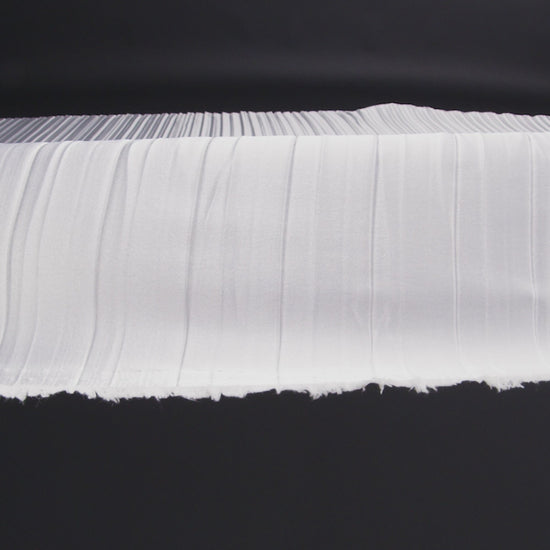Pleated Stretch Satin - White - Andreas Collection - Image 5 of 5