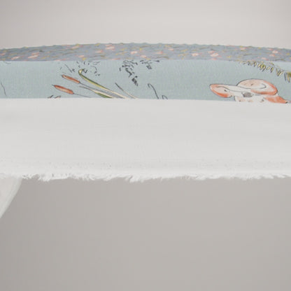 Sustainable Viscose Woven Print - Steel Blue, Pink and Green Flamingoes and Plants - Mood Exclusive Flamingo Festivities