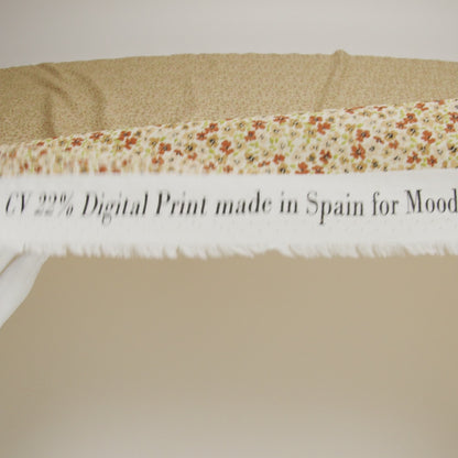 Cotton and Viscose Striped Seersucker - Beige, Tan and Light Green Ditsy Floral - Mood Exclusive Spring’s Sweet Song Print