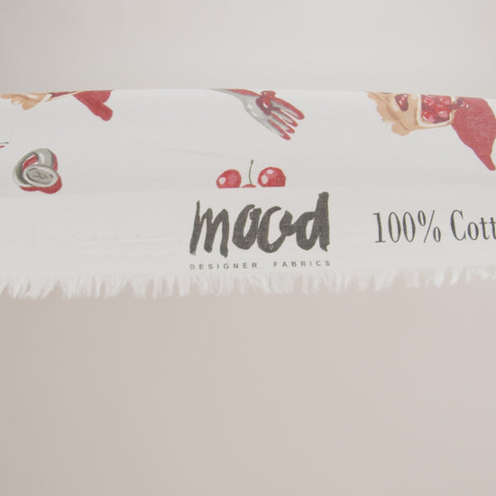 Cotton Voile - White Cherry Pies - Baked Fresh Print - Mood Exclusive Rockland Collection - Image 6 of 7