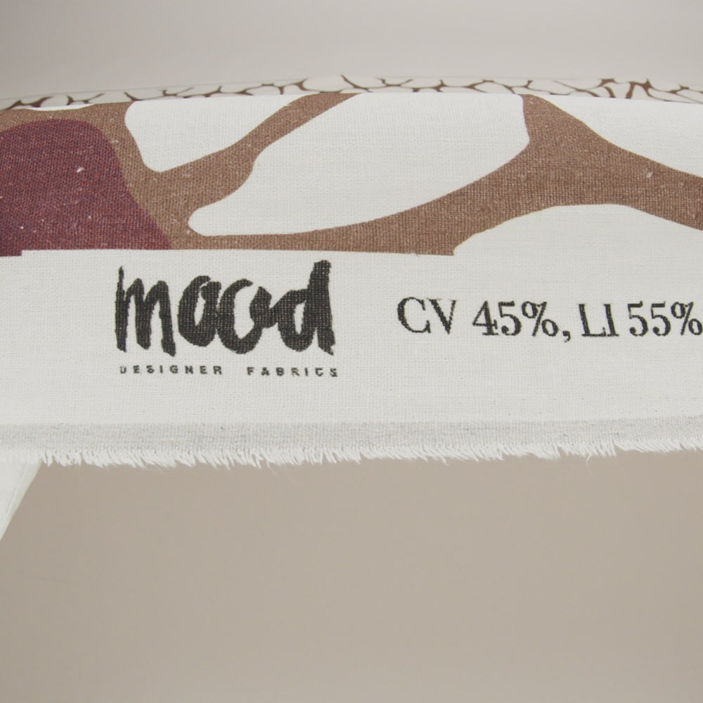 Linen and Rayon Woven - Brown, Cream and Burgundy Abstract Daisies - Mood Exclusive Dilly-Dally Daisies Print - Image 6 of 6
