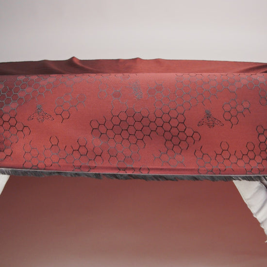 Burnt Orange Tonal Bee Hive Jacquard Lining - Image 6 of 7