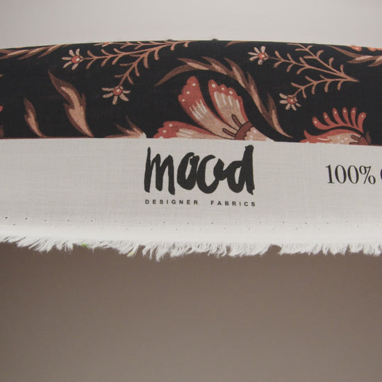 Cotton Voile - Black and Orange Floral - Watching the Fire Print - Mood Exclusive Rockland Collection - Image 6 of 7