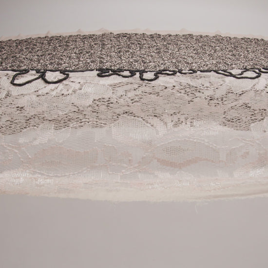 Peach Floral Chantilly Lace with Black Abstract Cording - Image 5 of 5