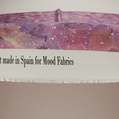 Stretch Cotton Sateen - Pink, Purple and White Abstract - Hope Spotted Print - Mood Exclusive Wisteria Collection