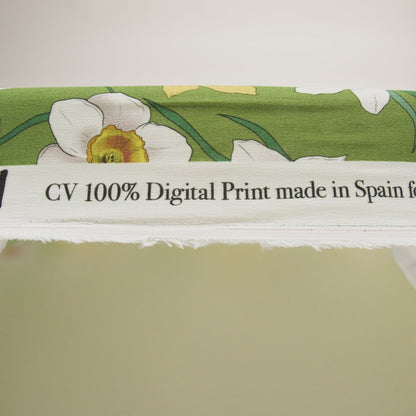Viscose Crepe Print - Green, Yellow and Red Floral - Mood Exclusive Dizzy about Daffodils