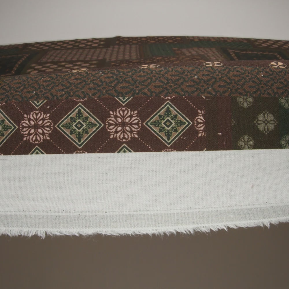 Linen and Rayon Woven - Brown, Dark Green and Olive Medallion Patchwork - Mood Exclusive Sultan’s Splendor Print - Image 6 of 6