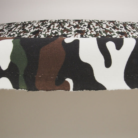 Green, Brown, and White Camouflage Cotton Brushed French Terry - Image 6 of 6