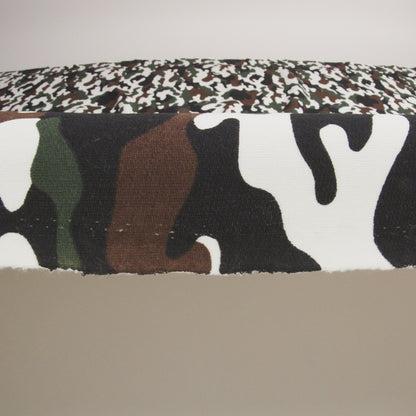 Green, Brown, and White Camouflage Cotton Brushed French Terry